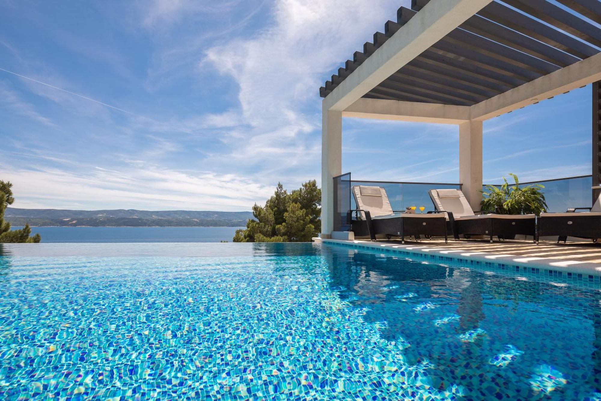 Luxury Seafront Villa With Heated Pool, Jacuzzi, Sea View, 150 M From Beach Stanici Luaran gambar