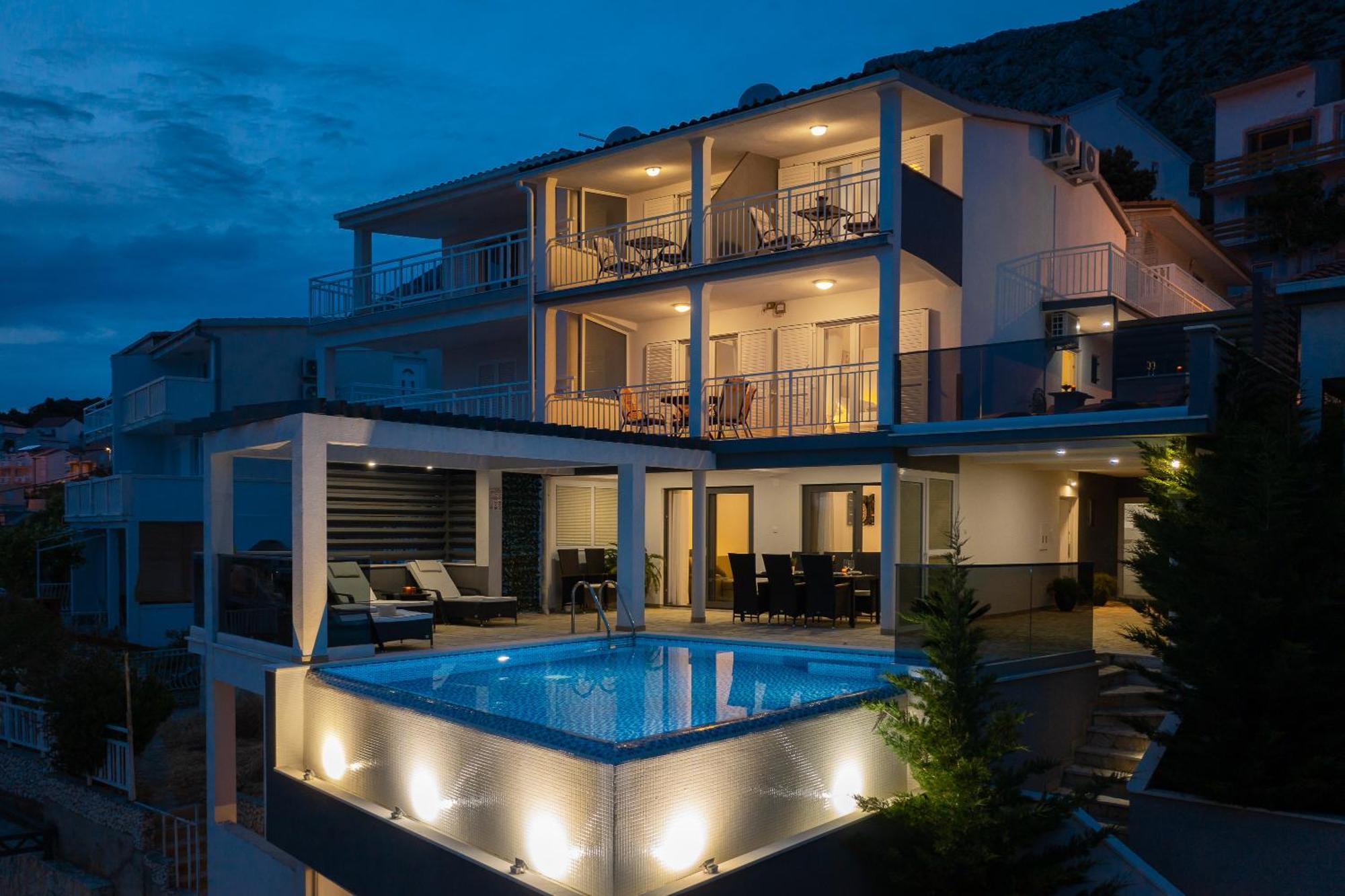 Luxury Seafront Villa With Heated Pool, Jacuzzi, Sea View, 150 M From Beach Stanici Luaran gambar