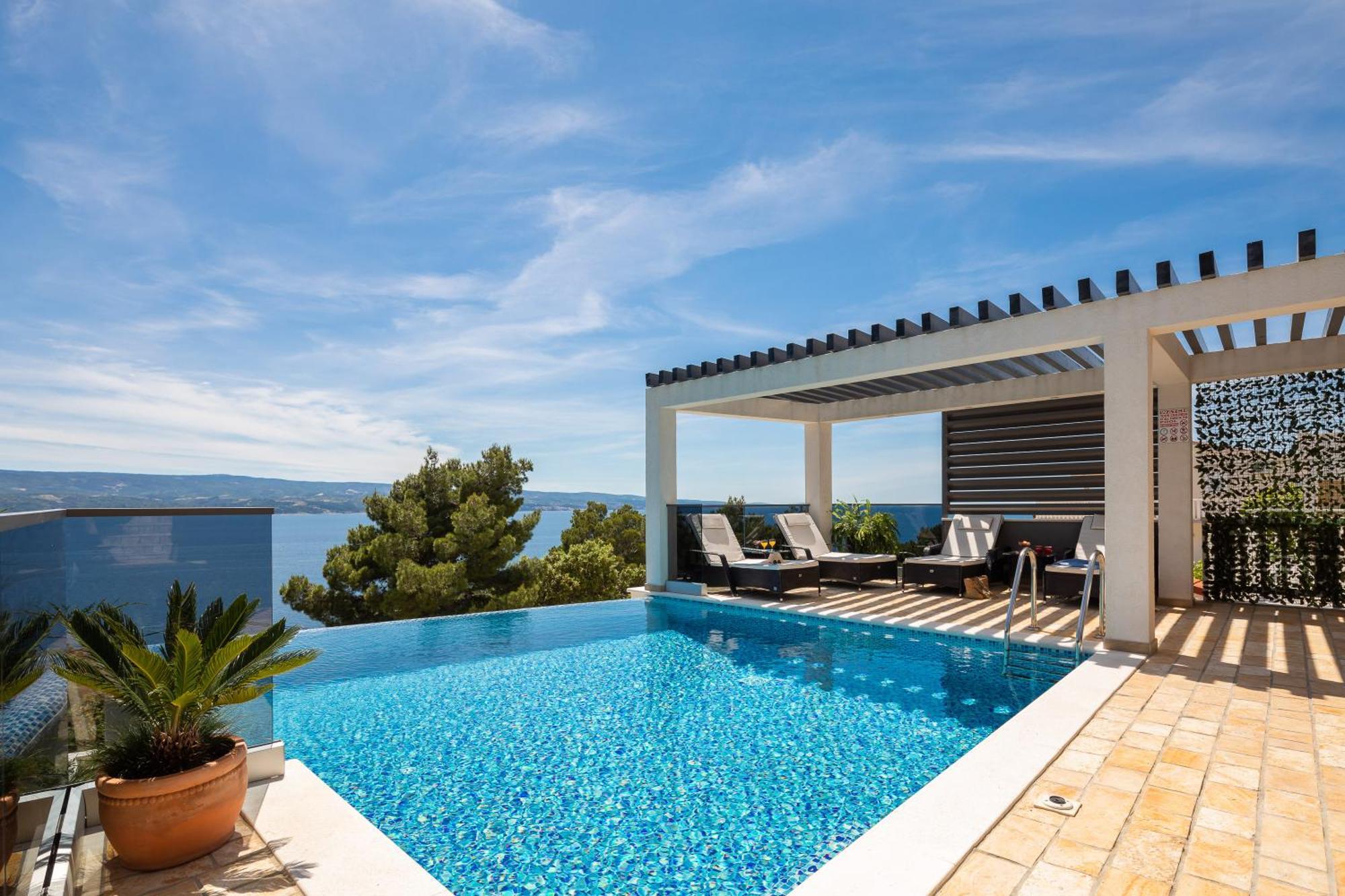 Luxury Seafront Villa With Heated Pool, Jacuzzi, Sea View, 150 M From Beach Stanici Luaran gambar
