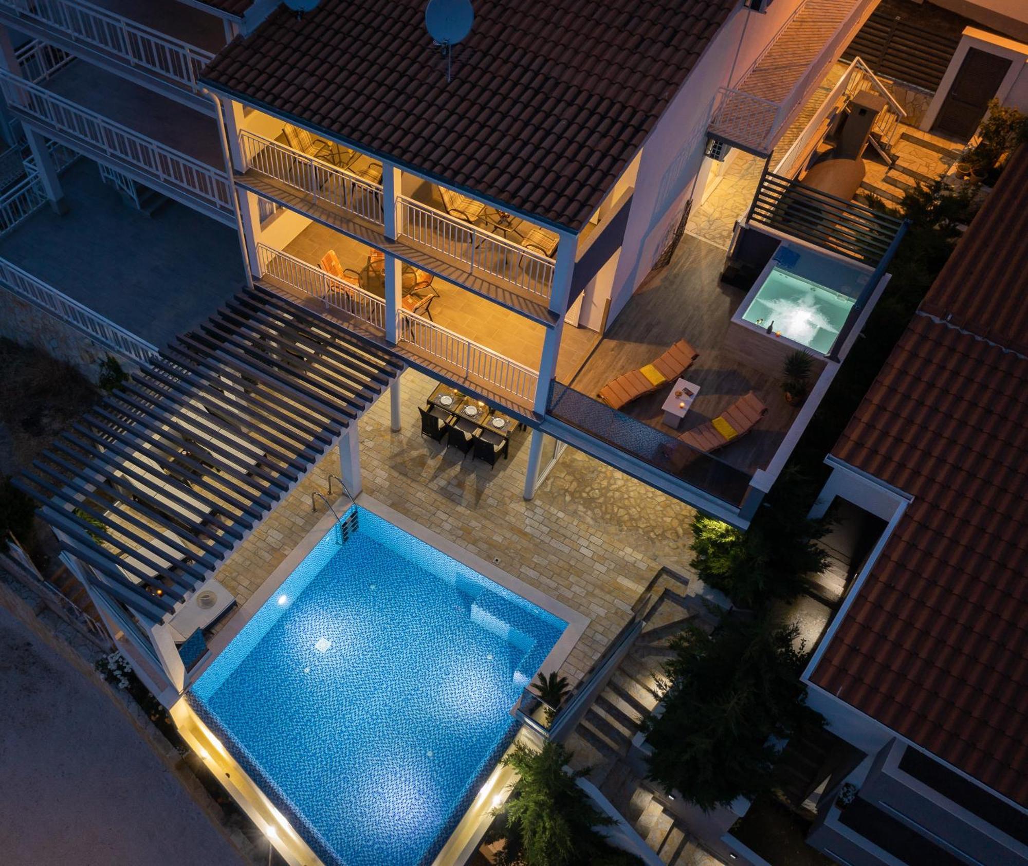 Luxury Seafront Villa With Heated Pool, Jacuzzi, Sea View, 150 M From Beach Stanici Luaran gambar