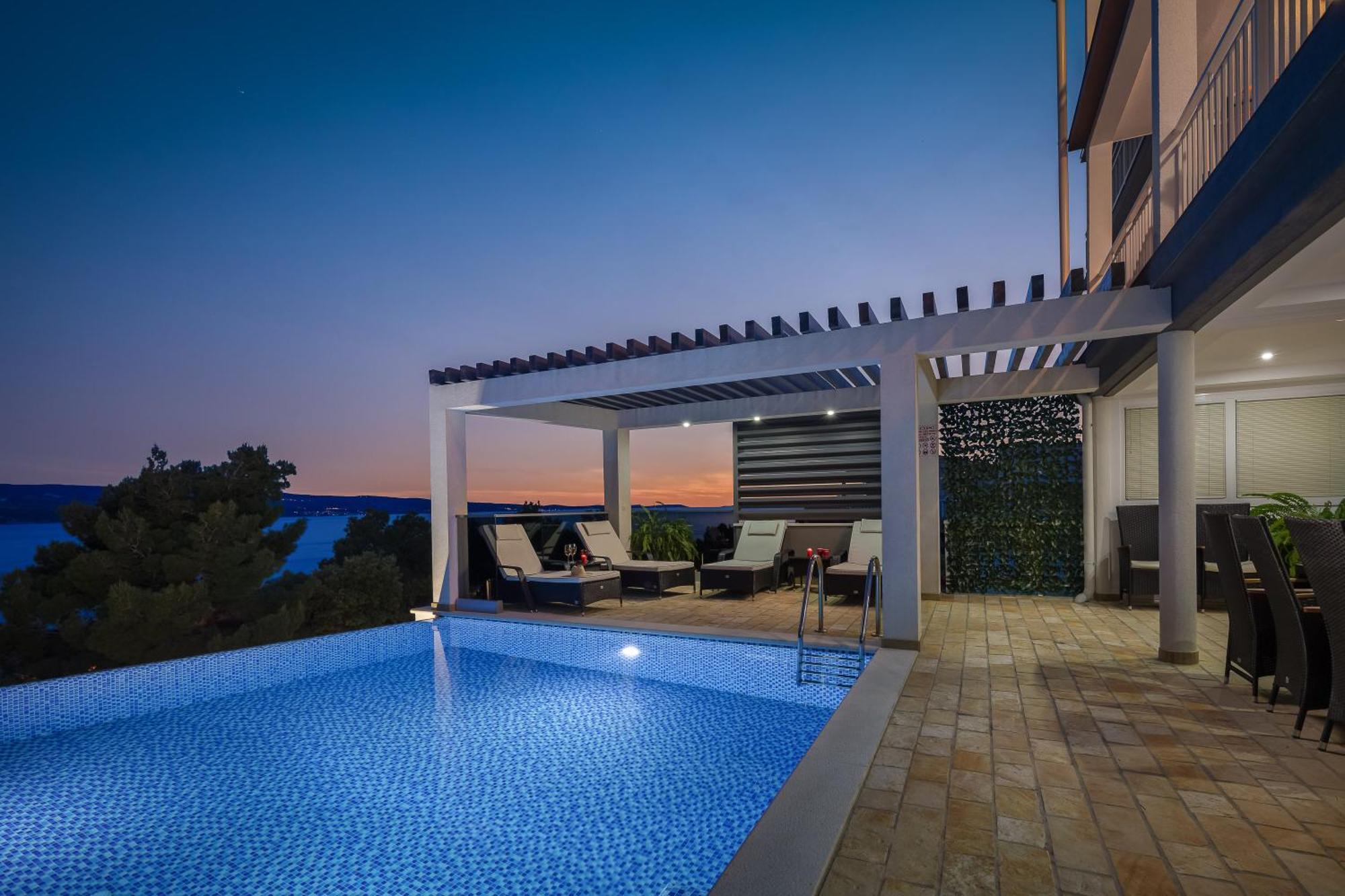 Luxury Seafront Villa With Heated Pool, Jacuzzi, Sea View, 150 M From Beach Stanici Luaran gambar