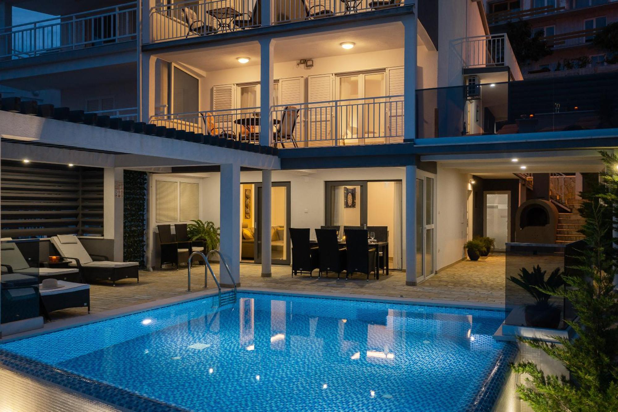 Luxury Seafront Villa With Heated Pool, Jacuzzi, Sea View, 150 M From Beach Stanici Luaran gambar